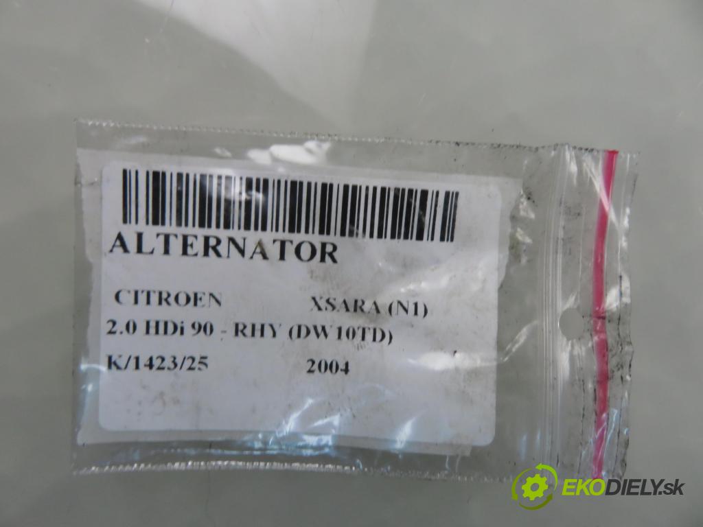 CITROEN XSARA (N1) HB 2004 66,00 2.0 HDi 90 - RHY (DW10TD) 1997,00 Alternátor 9646476280 ; TG15C022 (Alternátor)