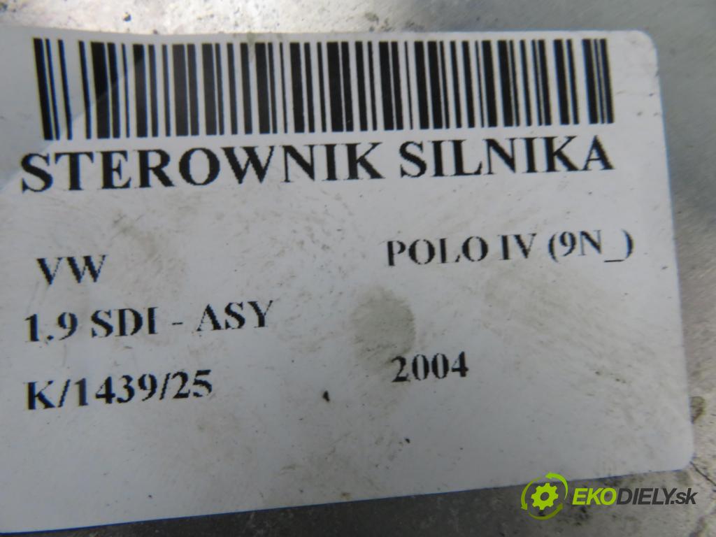 VW POLO (9N_) HB 2004 47,00 1.9 SDI - ASY 1896,00 řídící jednotka motora 038906012HL ; 0281011319