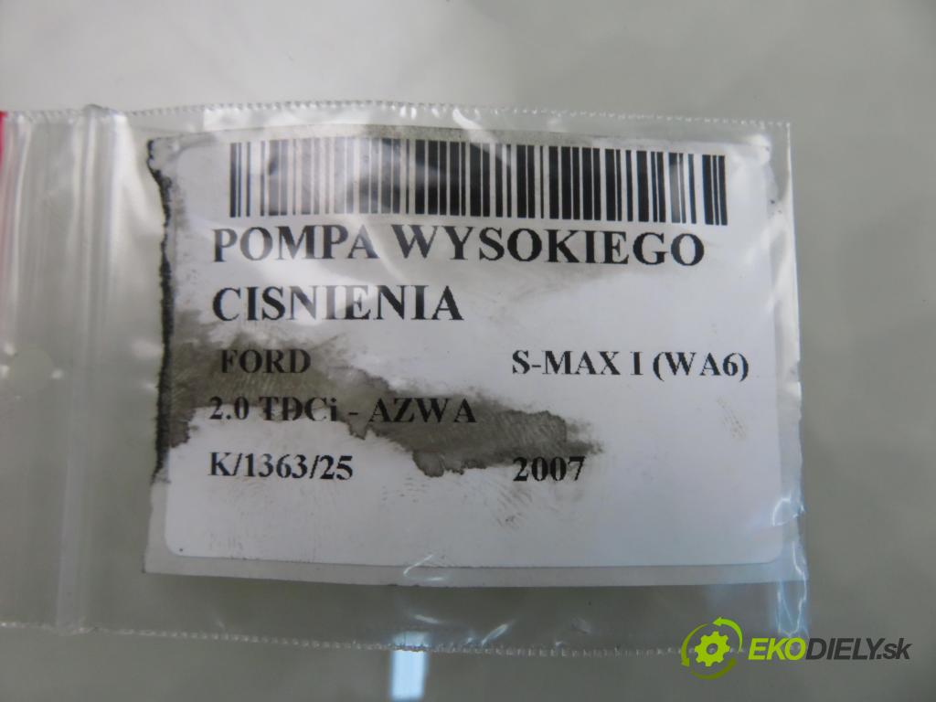 FORD S-MAX (WA6) MINIVAN 2007 96,00 2.0 TDCi - AZWA 1997,00 pumpa vysokého TLAK: 5WS40380 ; A2C27100268 ; 9662021580