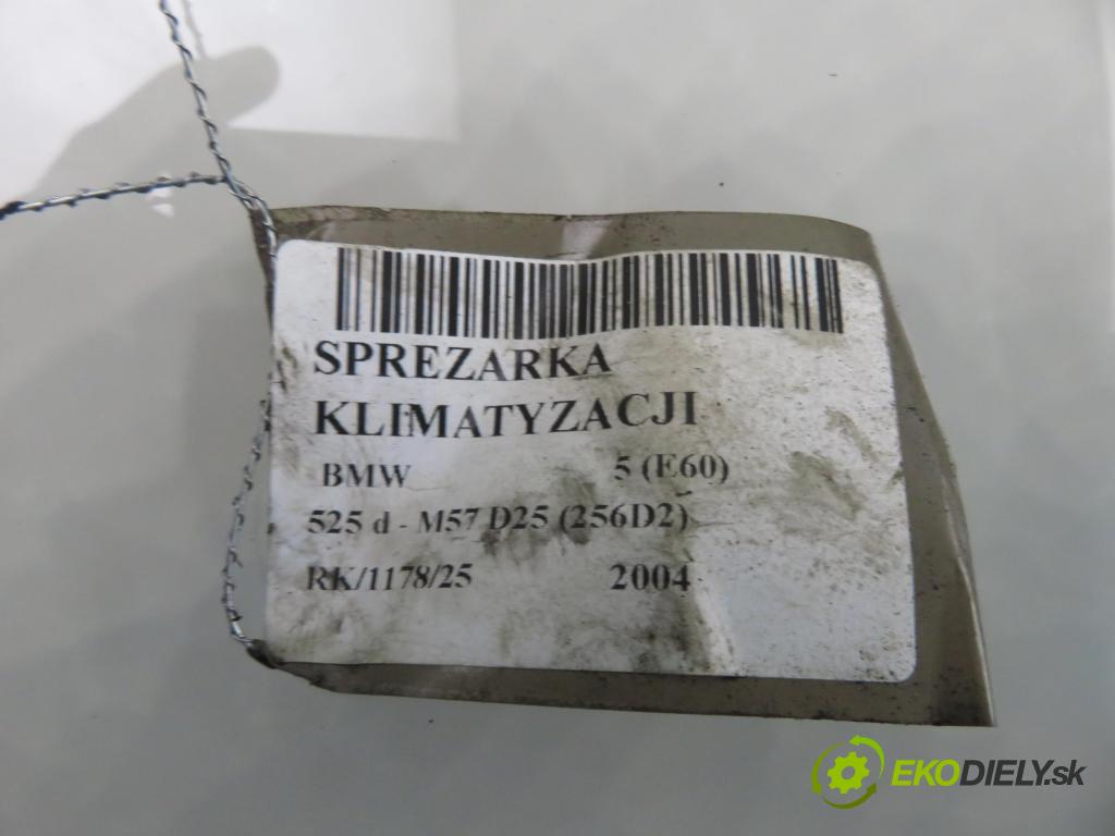 BMW 5 (E60) SEDAN 2004 130,00 525 d - M57 D25 177 (256D2) 2497,00 KOMPRESOR: klimatizácie 6917859 ; 4471806763 (Kompresor klimatizácie)