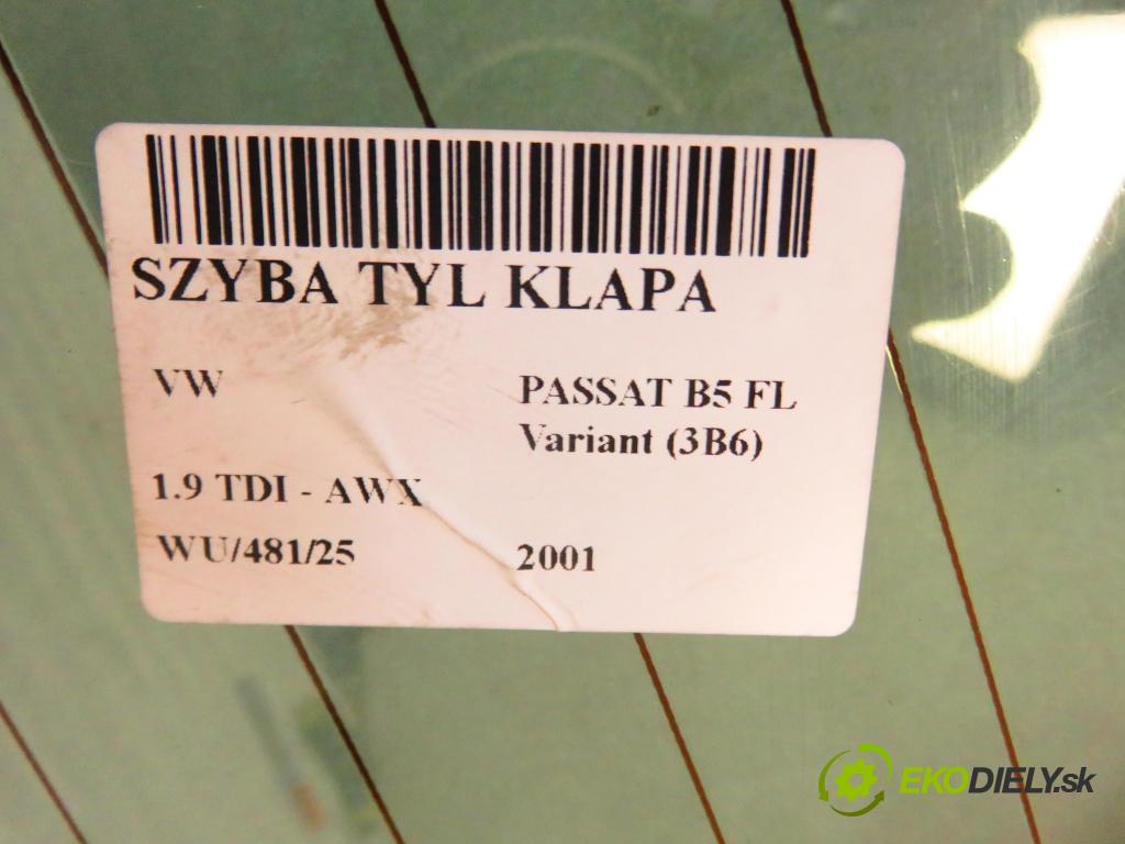 VW PASSAT B5.5 Variant (3B6) KOMBI 2001 96,00 1.9 TDI - AWX 1896,00 okno ZADNÍ: kapota