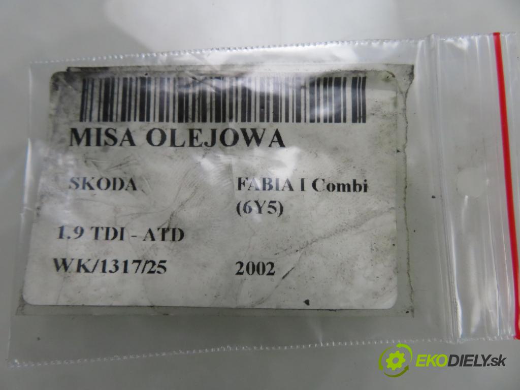 SKODA FABIA I Combi (6Y5) KOMBI 2002 74,00 1.9 TDI - ATD 1896,00 Vaňa olejová 038103603N ; 038103603A (Olejová vaňa)