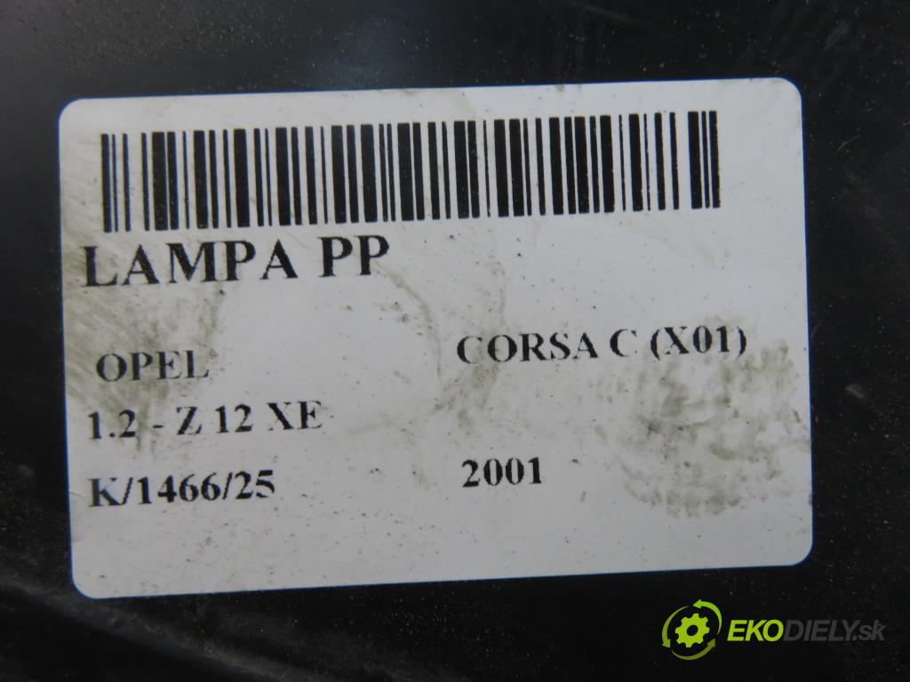 OPEL CORSA C (X01) HB 2001 55,00 1.2 16V 75 - Z 12 XE 1199,00 světlo PP