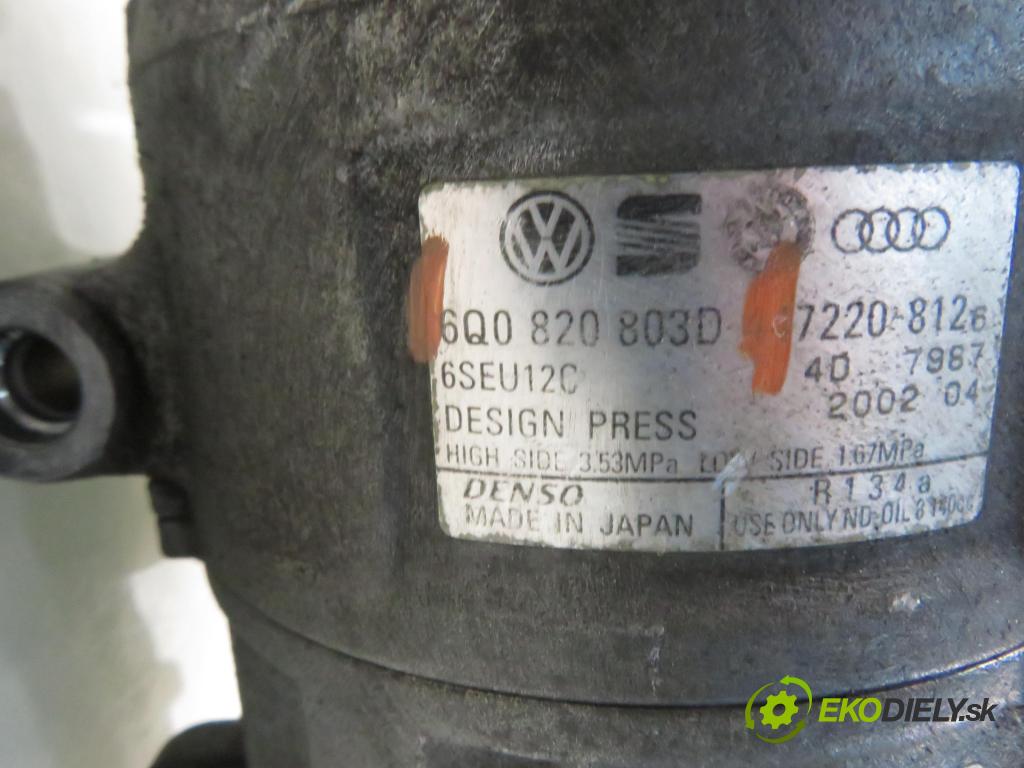 VW POLO (9N_) HB 2005 63,00 1.4 FSI - AXU 1390,00 KOMPRESOR: klimatizácie 6Q0820803D (Kompresor klimatizácie)