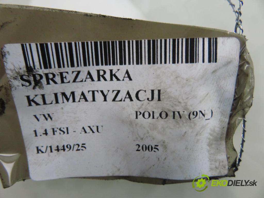 VW POLO (9N_) HB 2005 63,00 1.4 FSI - AXU 1390,00 KOMPRESOR: klimatizácie 6Q0820803D (Kompresor klimatizácie)