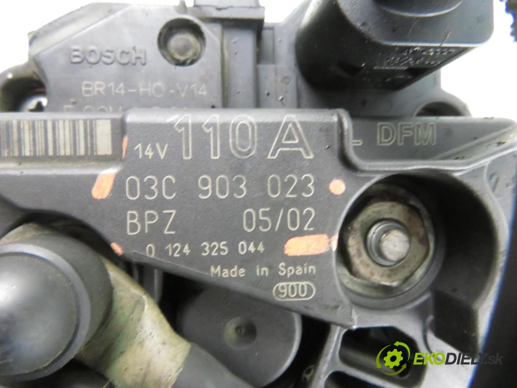 VW POLO (9N_) HB 2005 63,00 1.4 FSI - AXU 1390,00 Alternátor 03C903023 ; 0124325044 (Alternátor)