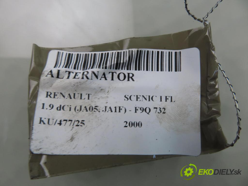 RENAULT SCENIC I (JA0/1_) MINIVAN 2000 75,00 1.9 dCi 102 - F9Q 732 1870,00 Alternátor 8200054588 ; SG10B019 (Alternátor)