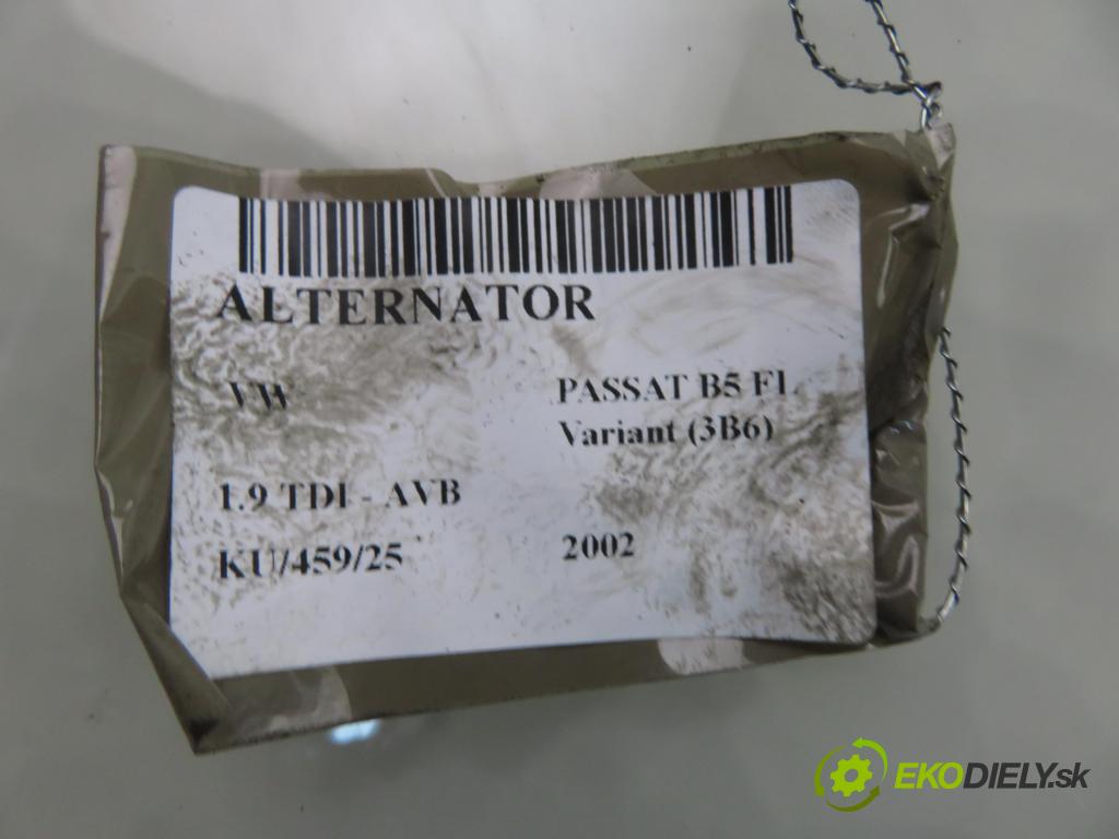 VW PASSAT B5.5 Variant (3B6) KOMBI 2002 74,00 1.9 TDI PD 101 - AVB 1896,00 Alternátor 028903021 ; 0124515083 (Alternátor)
