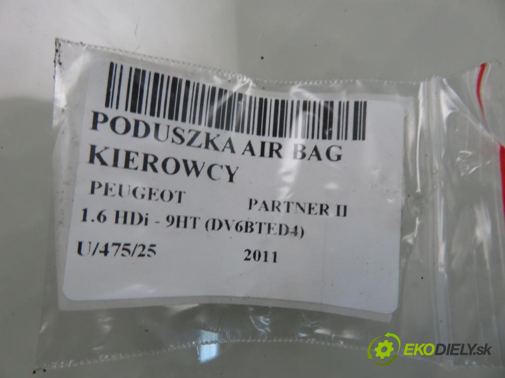PEUGEOT PARTNER Skrzynia FURGON 2011 55,00 1.6 HDi - 9HT (DV6BTED4) 1560,00 AirBag air BAG volantu 96721954ZD