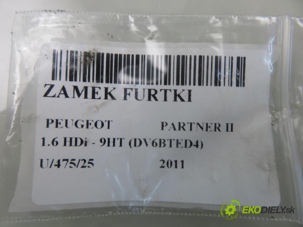 PEUGEOT PARTNER Skrzynia FURGON 2011 55,00 1.6 HDi - 9HT (DV6BTED4) 1560,00 zámok BRÁNKY 828420 ; PSA828420