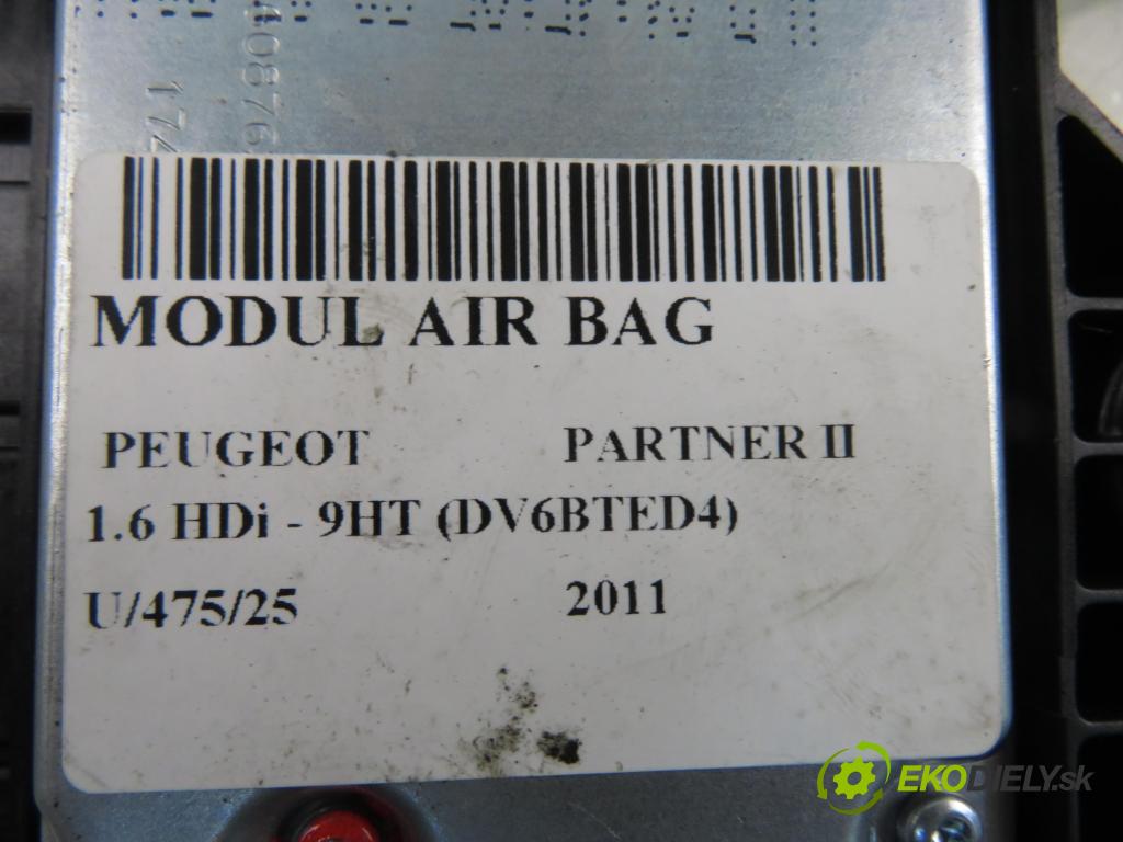 PEUGEOT PARTNER Skrzynia FURGON 2011 55,00 1.6 HDi - 9HT (DV6BTED4) 1560,00 MODUL air BAG 9674290780 ; 619771400