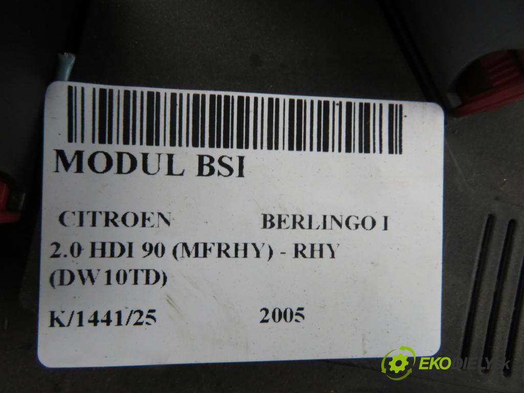 CITROEN BERLINGO / BERLINGO FIRST nadwozie wielkoprzestrzenne (MPV) KOMBIVAN 2005 66,00 2.0 HDI 90 1997,00 MODUL BSI S118085320D ; 9652474680