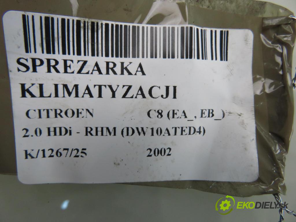 CITROEN C8 (EA_, EB_) MINIVAN 2002 79,00 2.0 HDi - RHM (DW10ATED4) 1997,00 KOMPRESOR: klimatizácie 9639109580 (Kompresor klimatizácie)