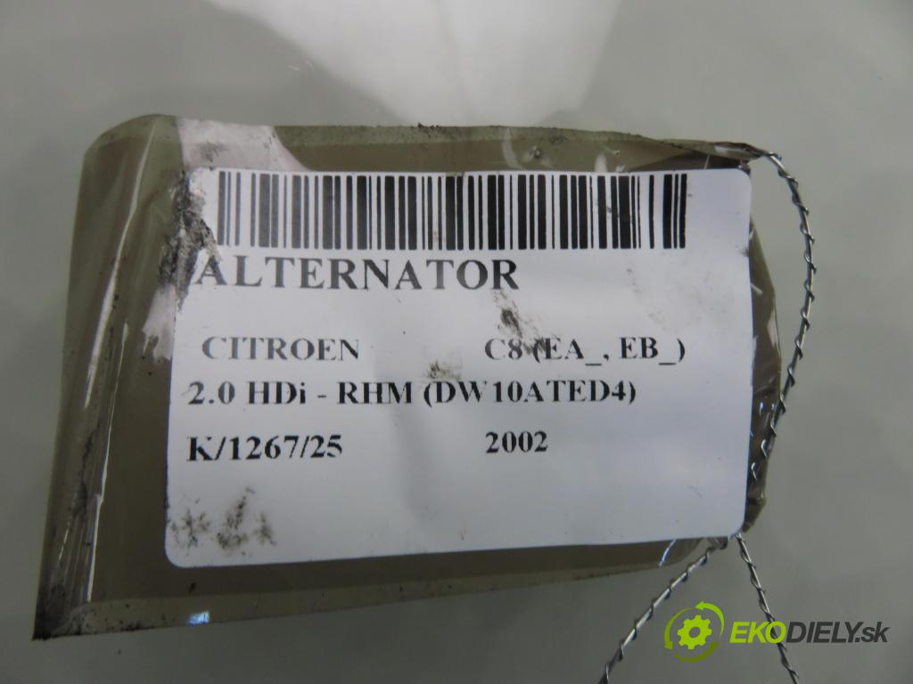 CITROEN C8 (EA_, EB_) MINIVAN 2002 79,00 2.0 HDi - RHM (DW10ATED4) 1997,00 Alternátor 9467560380 (Alternátor)