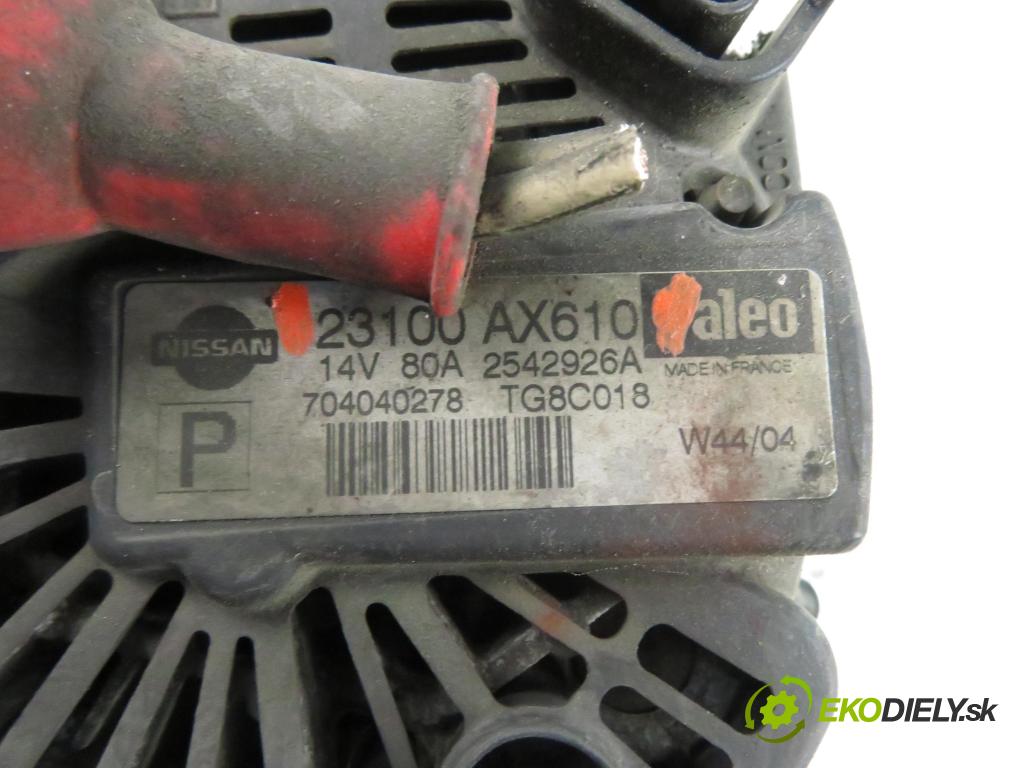 NISSAN MICRA III (K12) HB 2004 59,00 1.2 16V 80 - CG12DE 1240,00 Alternátor 23100AX610 (Alternátor)