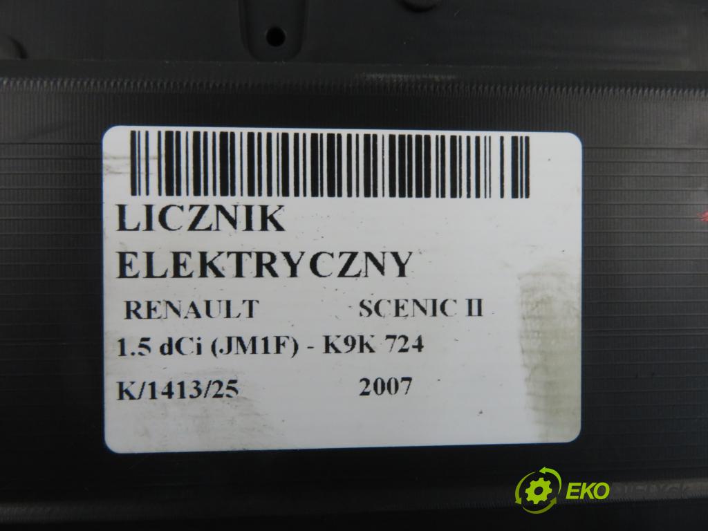 RENAULT SCENIC II (JM0/1_) MINIVAN 2007 63,00 1.5 dCi (JM1F) - K9K 724 1461,00 prístrojovka elektrický P8200704463A