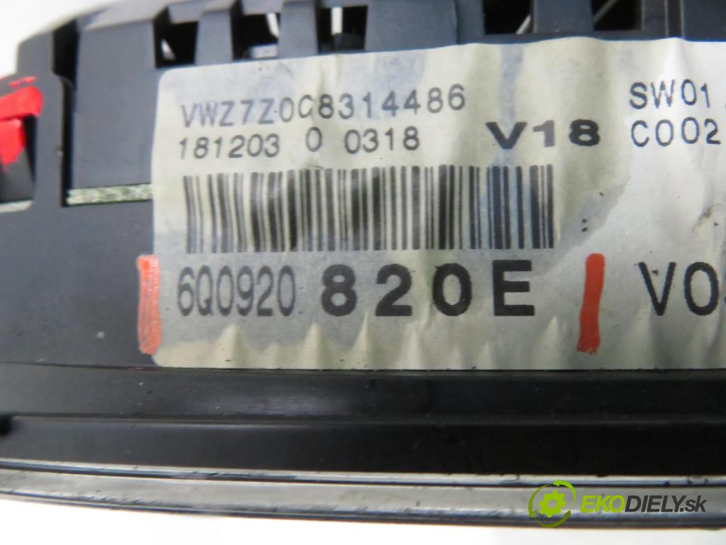 VW POLO (9N_) HB 2004 47,00 1.9 SDI - ASY 1896,00 prístrojovka elektrický 6Q0920820E