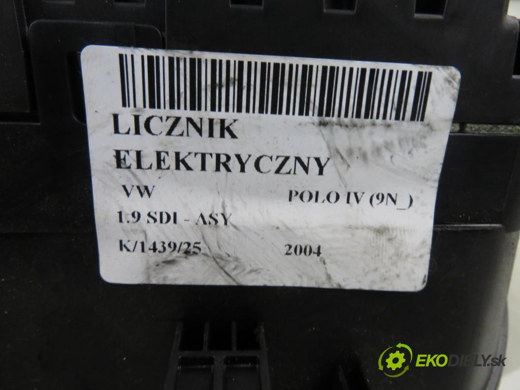 VW POLO (9N_) HB 2004 47,00 1.9 SDI - ASY 1896,00 prístrojovka elektrický 6Q0920820E