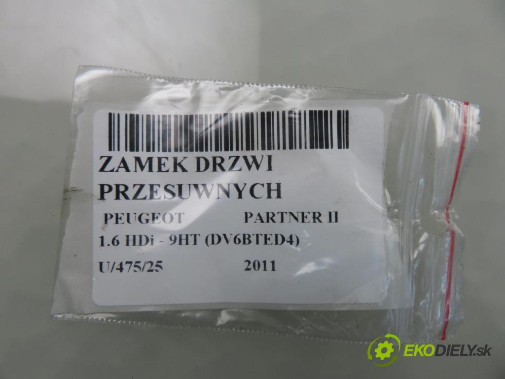 PEUGEOT PARTNER Skrzynia FURGON 2011 55,00 1.6 HDi - 9HT (DV6BTED4) 1560,00 zámok dveře posúvne 828414 ; PSA828414