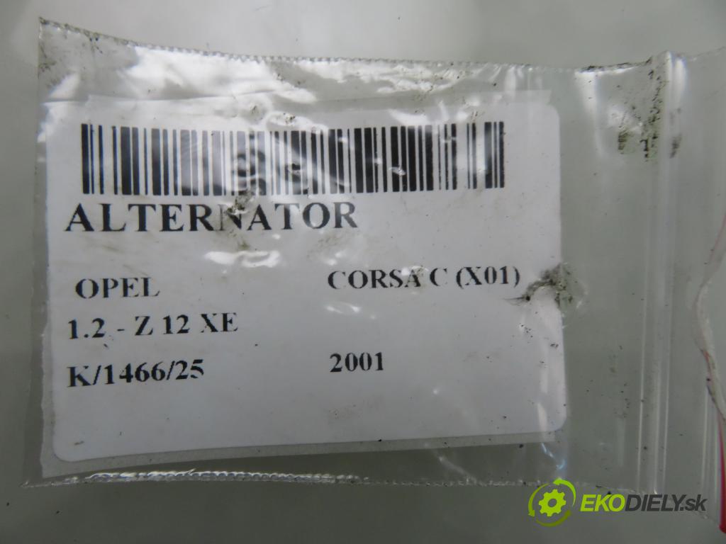 OPEL CORSA C (X01) HB 2001 55,00 1.2 16V 75 - Z 12 XE 1199,00 Alternátor 24437120 ; 24437120XL ; 0124415023 (Alternátor)