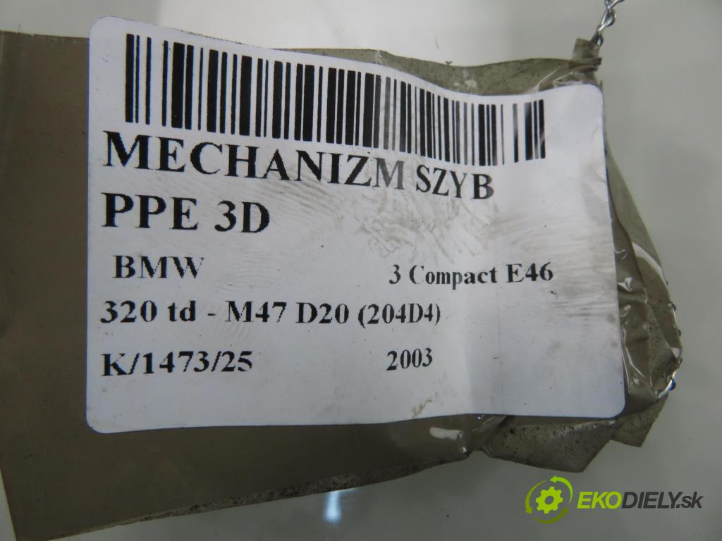 BMW 3 Compact (E46) HB 2003 110,00 320 td 150 - M47 D20 (204D4) 1995,00 mechanismus oken PPE 3D 8251350