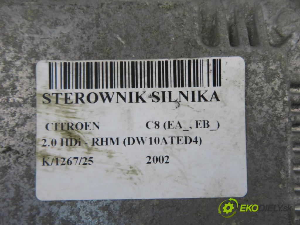 CITROEN C8 (EA_, EB_) MINIVAN 2002 79,00 2.0 HDi - RHM (DW10ATED4) 1997,00 řídící jednotka motora 9647474780 ; 9640938180 ; 0281011032