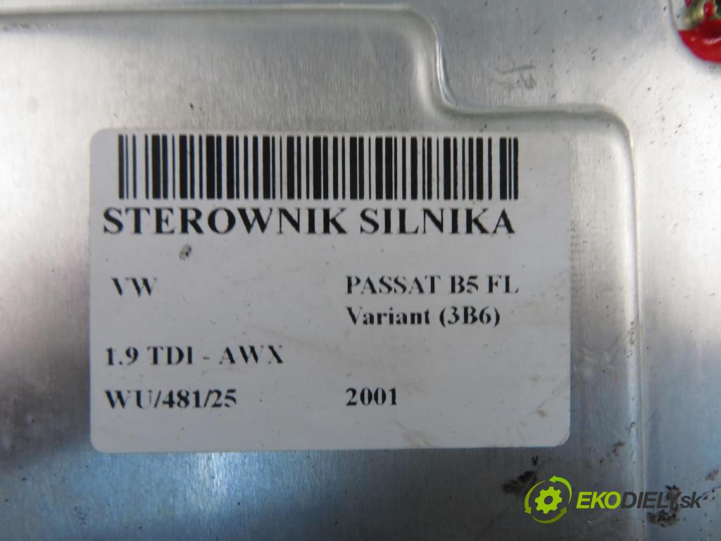 VW PASSAT B5.5 Variant (3B6) KOMBI 2001 96,00 1.9 TDI - AWX 1896,00 řídící jednotka motora 038906019EH ; 0281010558
