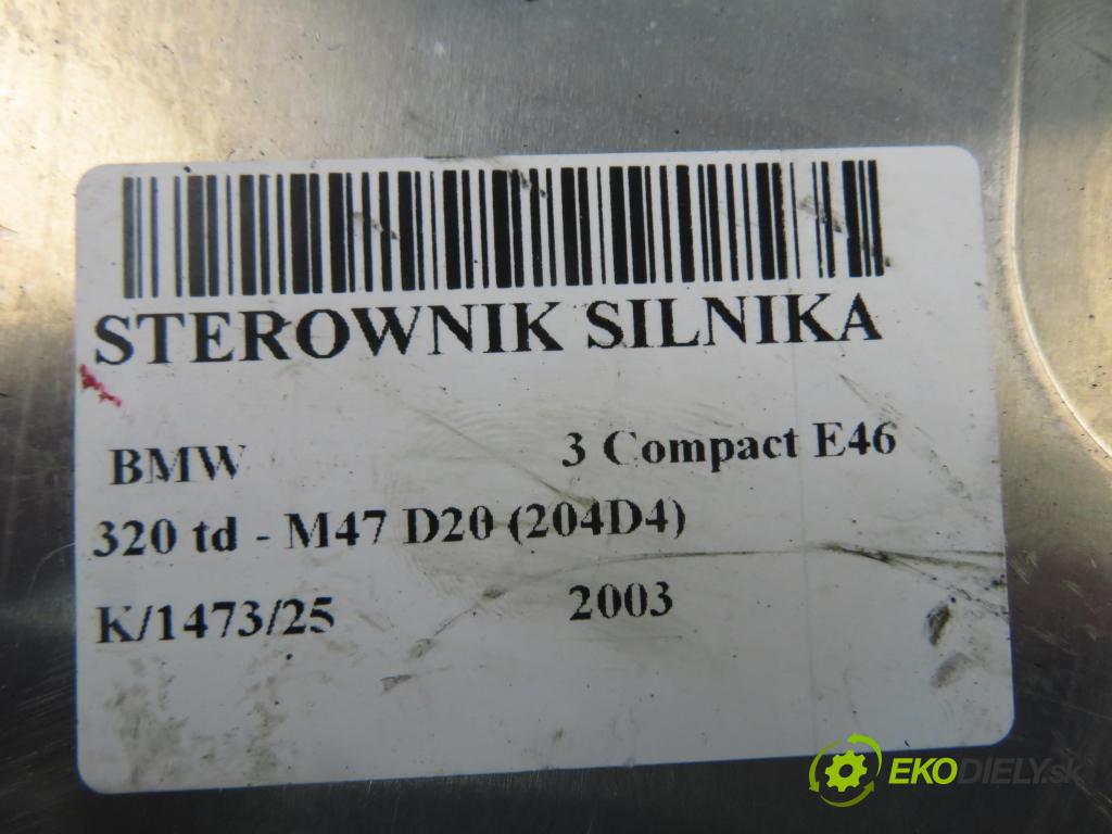 BMW 3 Compact (E46) HB 2003 110,00 320 td 150 - M47 D20 (204D4) 1995,00 řídící jednotka motora 0281010565 ; 7791190