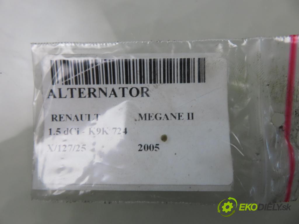 RENAULT MEGANE II (BM0/1_, CM0/1_) HB 2005 63,00 1.5 dCi 86 - K9K 724 1461,00 Alternátor 231003831R (Alternátor)