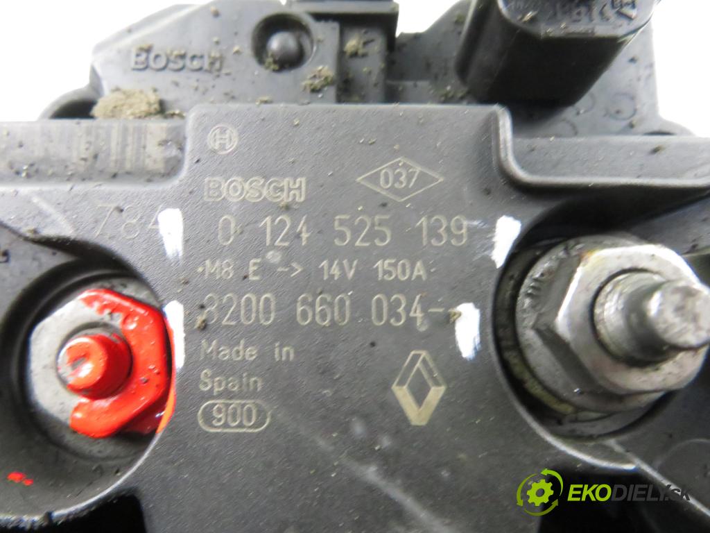 RENAULT SCENIC II (JM0/1_) MINIVAN 2007 63,00 1.5 dCi (JM1F) - K9K 724 1461,00 Alternátor 8200660034 ; 0124525139 (Alternátor)