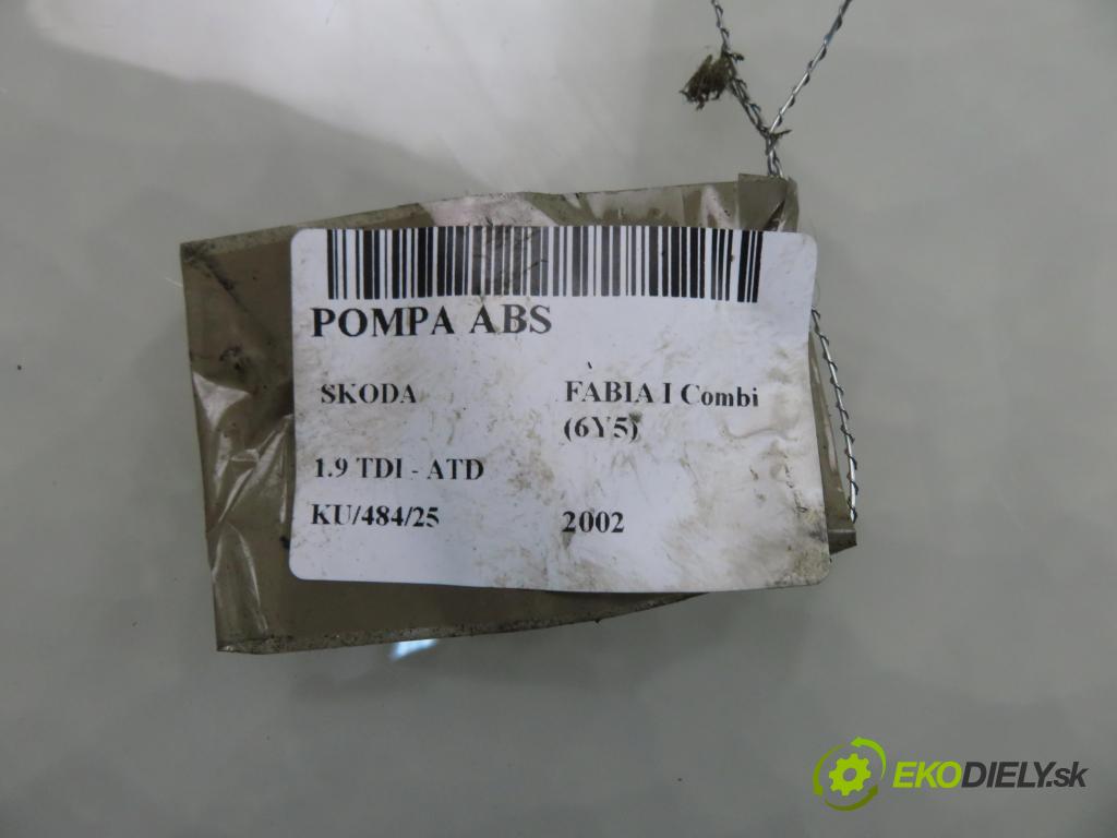 SKODA FABIA I Combi (6Y5) KOMBI 2002 74,00 1.9 TDI - ATD 1896,00 Pumpa ABS 0265900009 ; 6Q0907379H (Pumpa ABS)