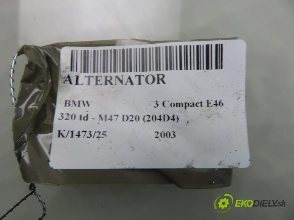 BMW 3 Compact (E46) HB 2003 110,00 320 td 150 - M47 D20 (204D4) 1995,00 Alternátor 7789980 (Alternátor)