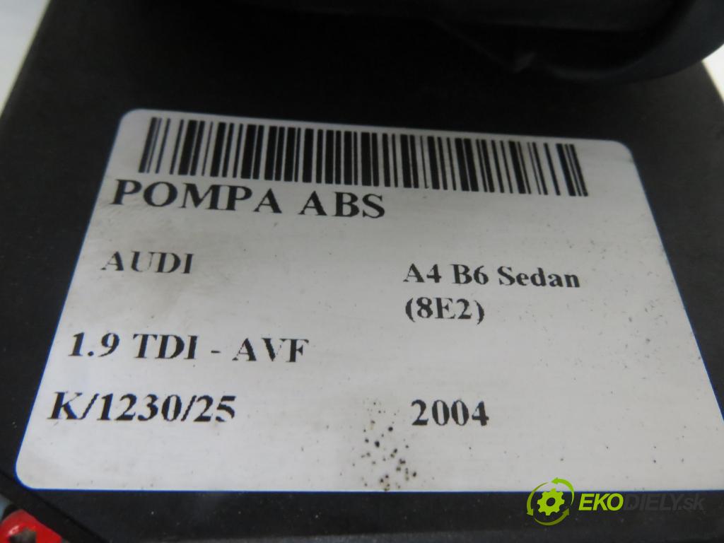 AUDI A4 (8E2, B6) SEDAN 2004 96,00 1.9 TDI PD 130 1896,00 Pumpa ABS 0265950011 ; 8E0614517 ; 0265225048 (Pumpa ABS)