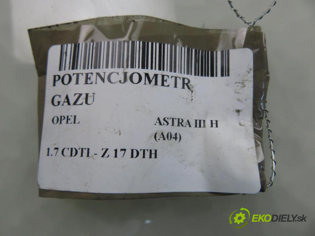 OPEL ASTRA H (A04) HB 2007 74,00 1.7 CDTI 100 - Z 17 DTH 1686,00 Potenciometer plynu 9157998BK ; 6PV00811200 (Potenciometer plynového pedálu)