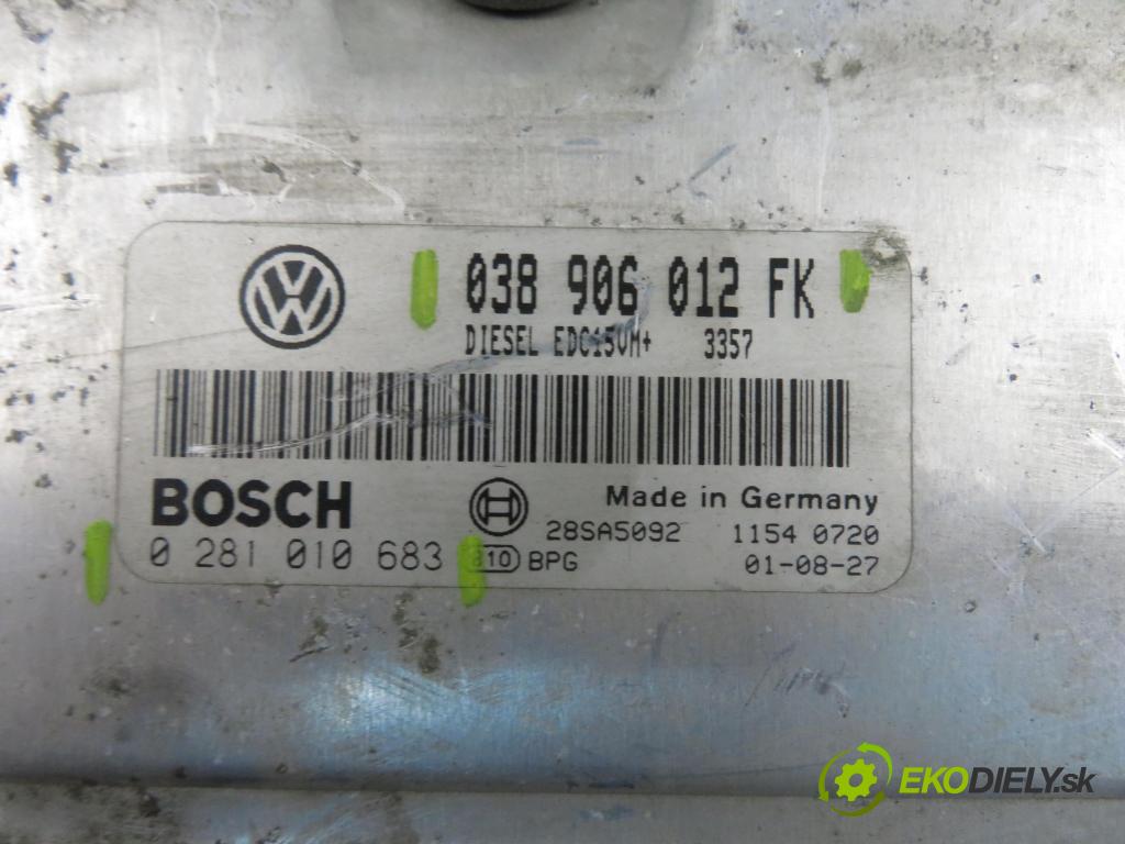 SEAT LEON (1M1) HB 2001 81,00 1.9 TDI 110 - ASV 1896,00 řídící jednotka motora 038906012FK ; 0281010683