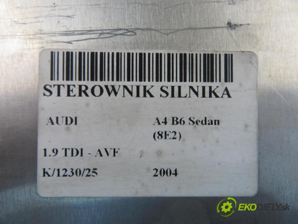 AUDI A4 (8E2, B6) SEDAN 2004 96,00 1.9 TDI PD 130 1896,00 řídící jednotka motora 038906019LJ ; 0281011222