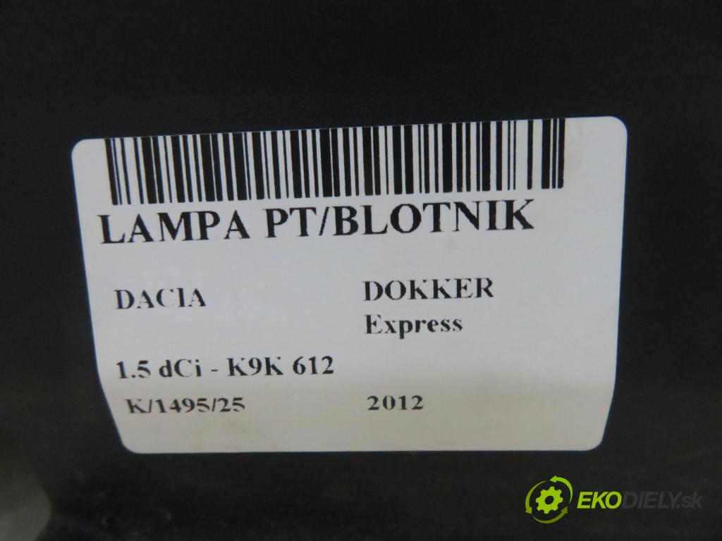 DACIA DOKKER Express FURGON 2012 0,00 1.5 dCi - K9K 612 1461,00 světlo pravé zadní 265509604R