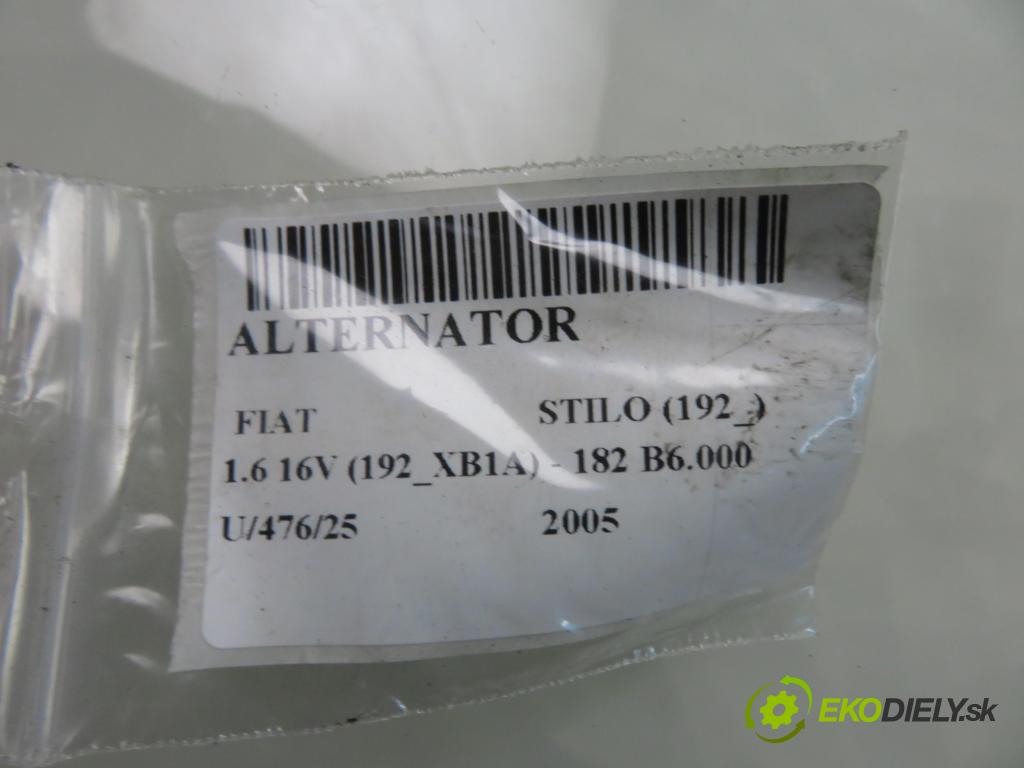 FIAT STILO (192_) HB 2005 76,00 1.6 16V 103 - 182 B6.000 1596,00 Alternátor 46813061 ; 0124325058 (Alternátor)