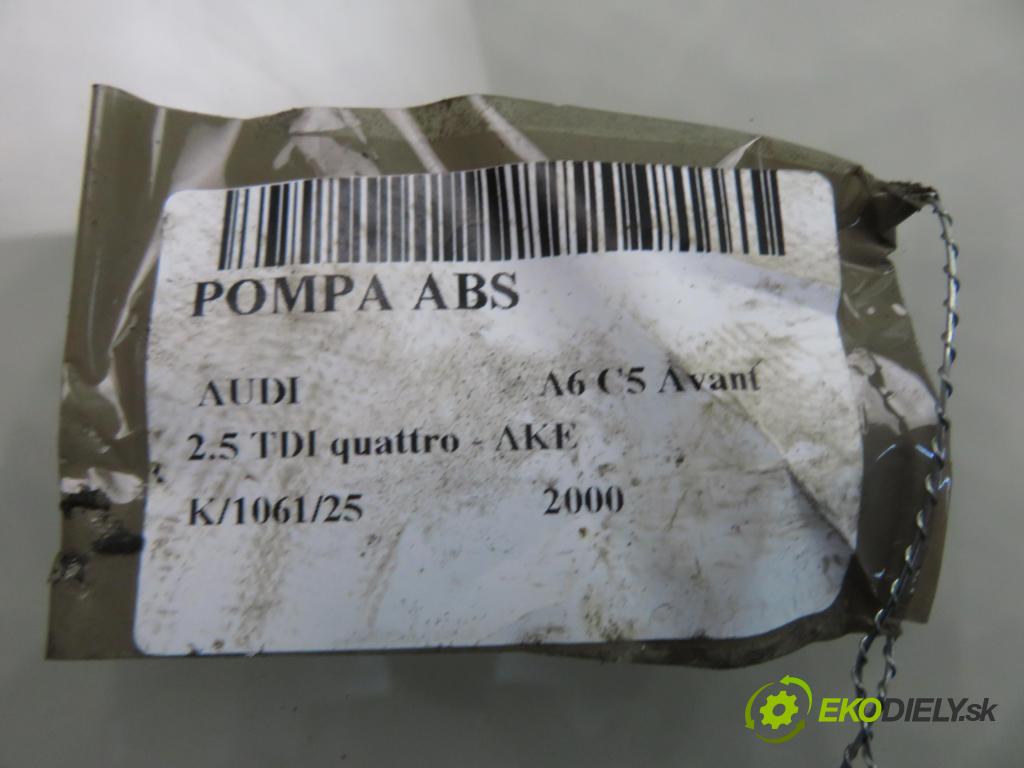 AUDI A6 Avant (4B5, C5) KOMBI 2000 132,00 2.5 TDI V6 180 quattro - AKE 2496,00 Pumpa ABS 8E0614111T ; 0265202401 (Pumpa ABS)