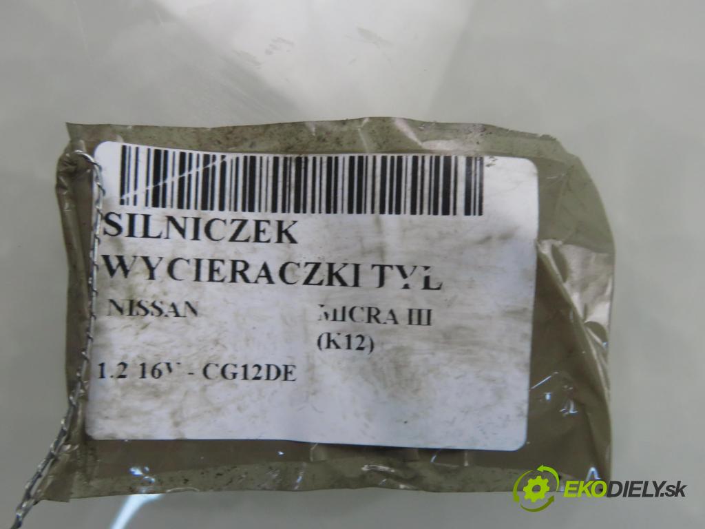 NISSAN MICRA III (K12) HB 2005 59,00 1.2 16V 80 - CG12DE 1240,00 motorek stěrače ZADNÍ: 53014012