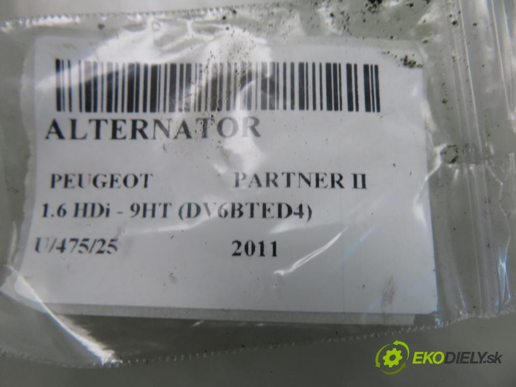 PEUGEOT PARTNER Skrzynia FURGON 2011 55,00 1.6 HDi - 9HT (DV6BTED4) 1560,00 Alternátor 9665617780 (Alternátor)