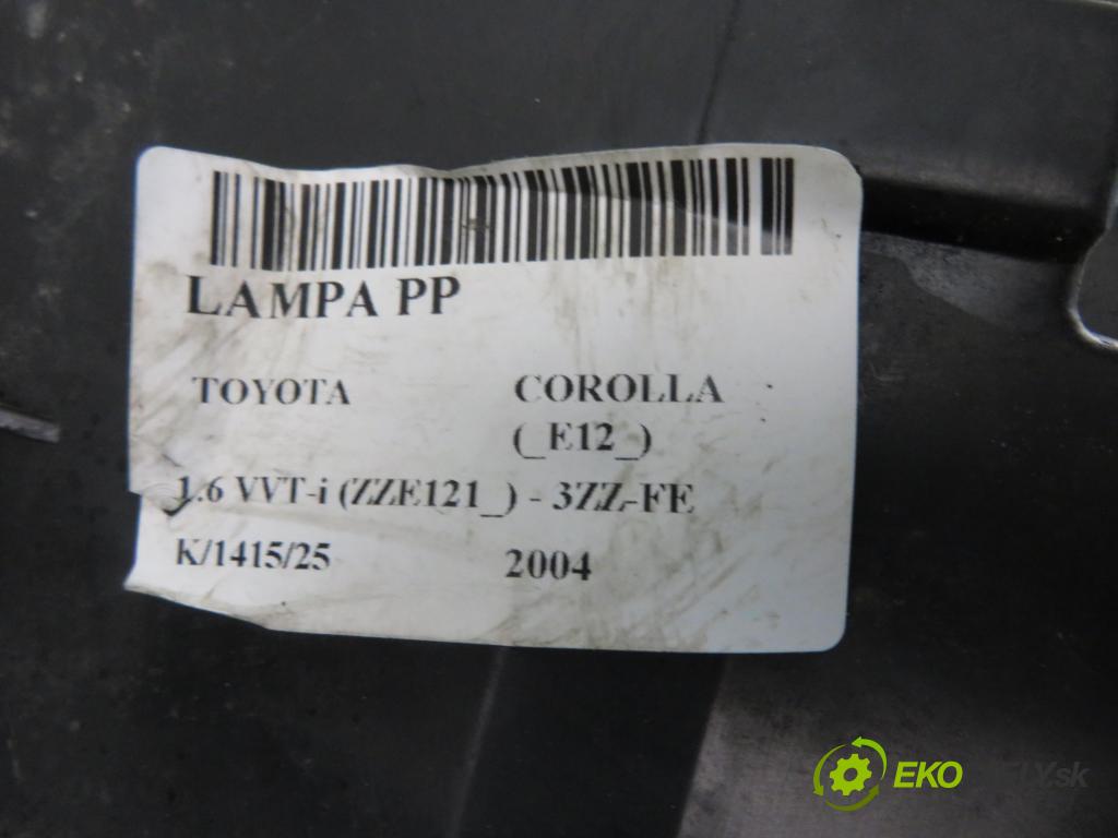 TOYOTA COROLLA (_E12_) HB 2004 81,00 1.6 VVT-i (ZZE121_) - 3ZZ-FE 1598,00 světlo PP