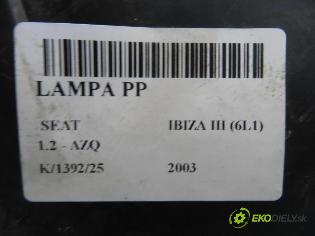 SEAT IBIZA III (6L1) HB 2003 47,00 1.2 12V - AZQ 1198,00 světlo PP 6L1941022A