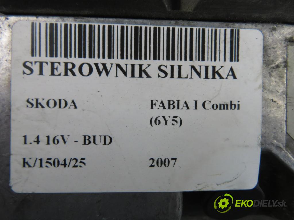 SKODA FABIA I Combi (6Y5) KOMBI 2007 59,00 1.4 16V - BUD 1390,00 řídící jednotka motora 03C906024AB