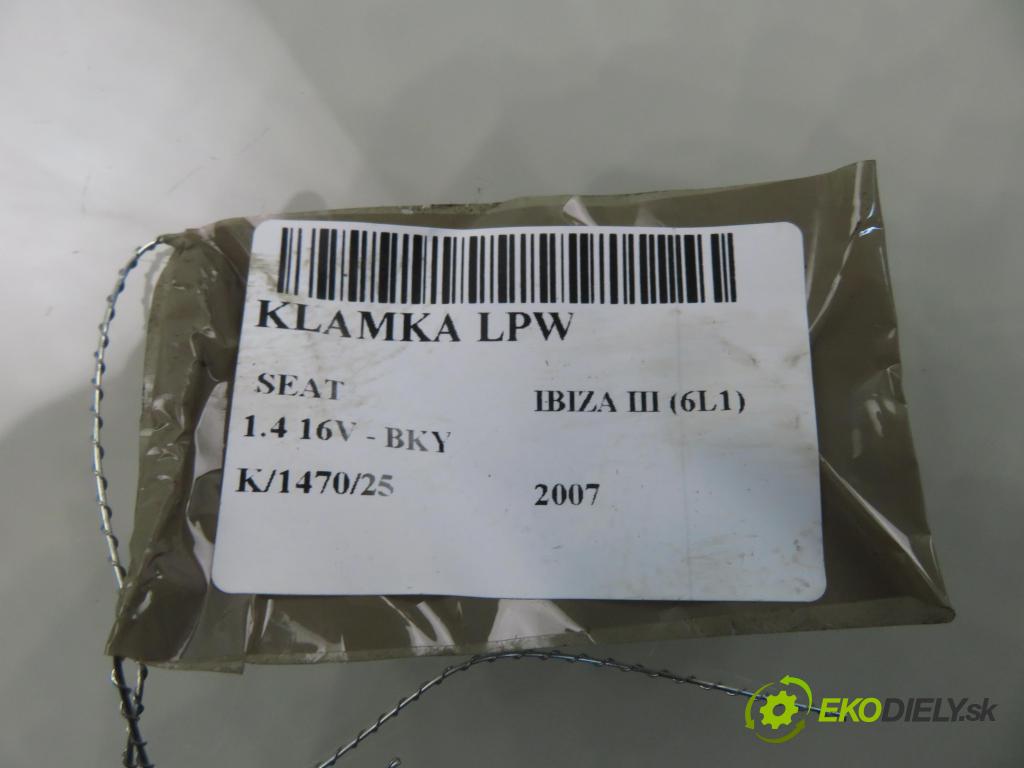 SEAT IBIZA III (6L1) HB 2007 55,00 1.4 16V - BKY 1390,00 klika LPW 6L1837113E ; 6L1959565D