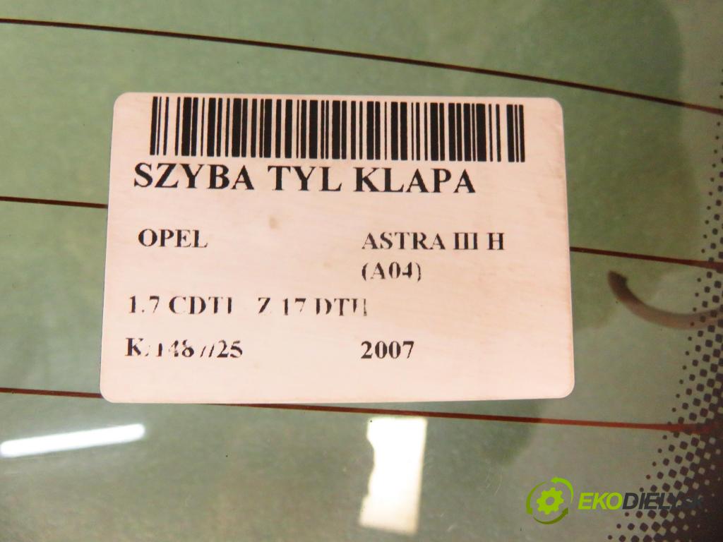 OPEL ASTRA H (A04) HB 2007 74,00 1.7 CDTI 100 - Z 17 DTH 1686,00 okno ZADNÍ: kapota
