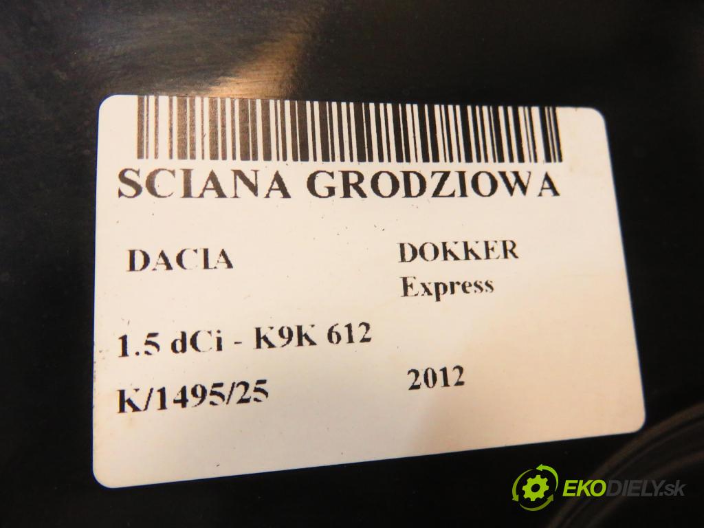 DACIA DOKKER Express FURGON 2012 0,00 1.5 dCi - K9K 612 1461,00 STĚNA: delící 791208370R