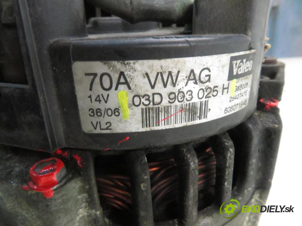 SKODA FABIA I (6Y2) HB 2006 40,00 1.2 - BMD 1198,00 Alternátor 03D903025H (Alternátor)