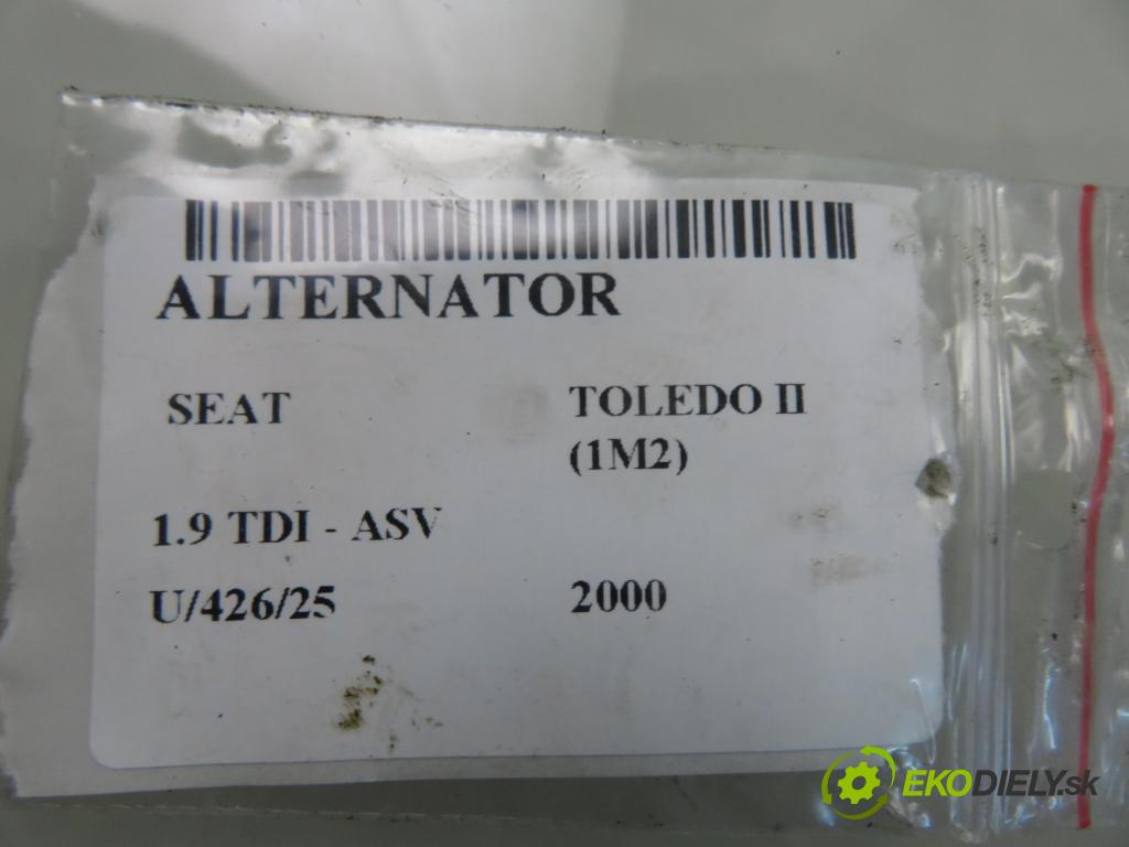 SEAT TOLEDO II (1M2) SEDAN 2000 81,00 1.9 TDI - ASV 1896,00 Alternátor 038903023L ; 0124325001 (Alternátor)