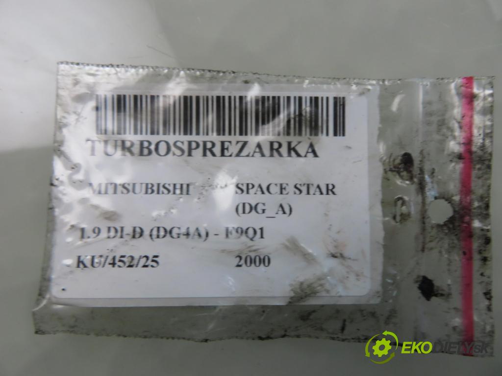 MITSUBISHI SPACE STAR nadwozie wielkoprzestrzenne (MPV) (DG_A) MINIVAN 2000 75,00 1.9 DI-D 102 - F9Q1 1870,00 RYCHLONABÍJEČKA: 7700105102C (Kompletní turbodmychadlo)